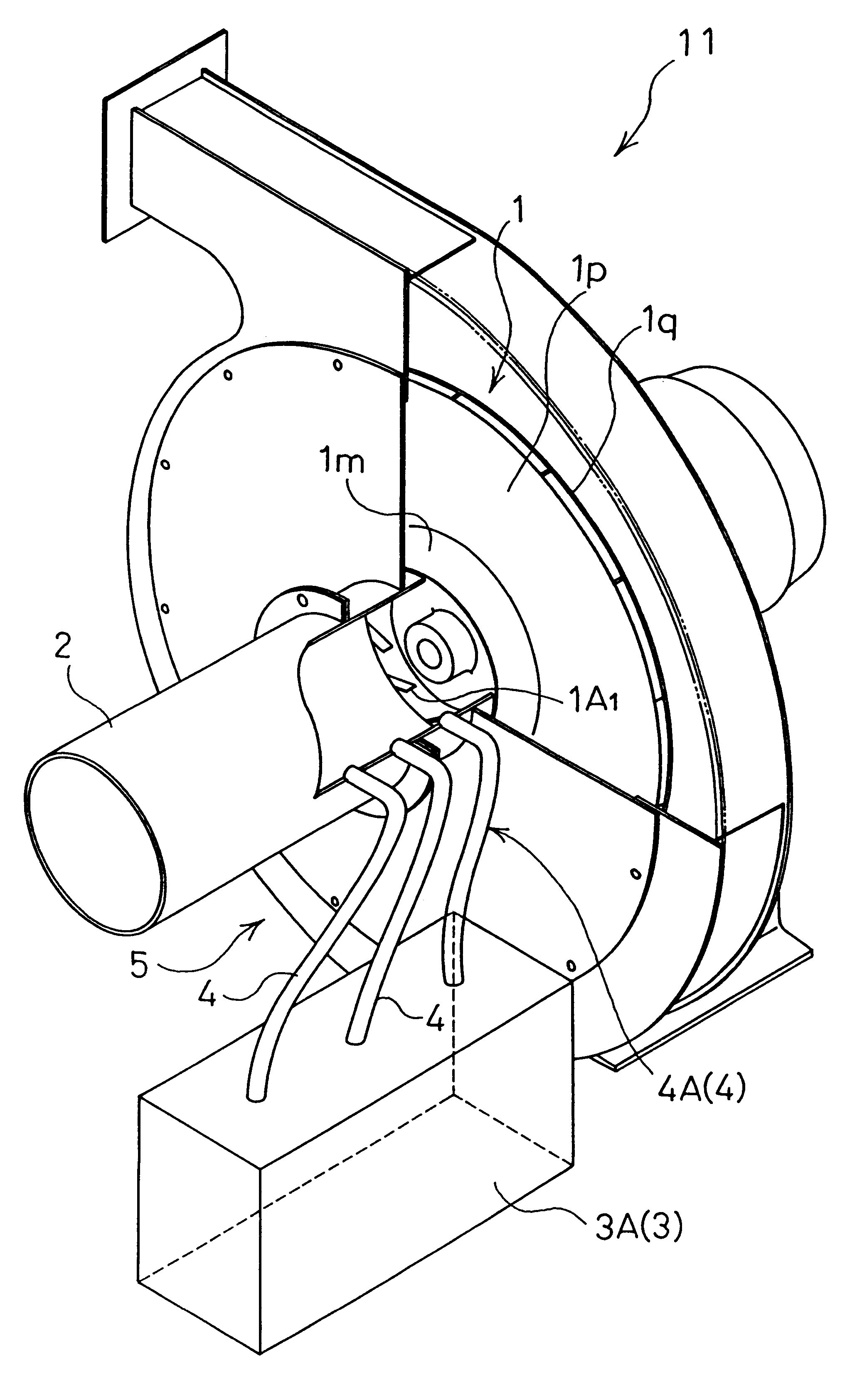 Suction flow preswirl control bypass structure for blowers