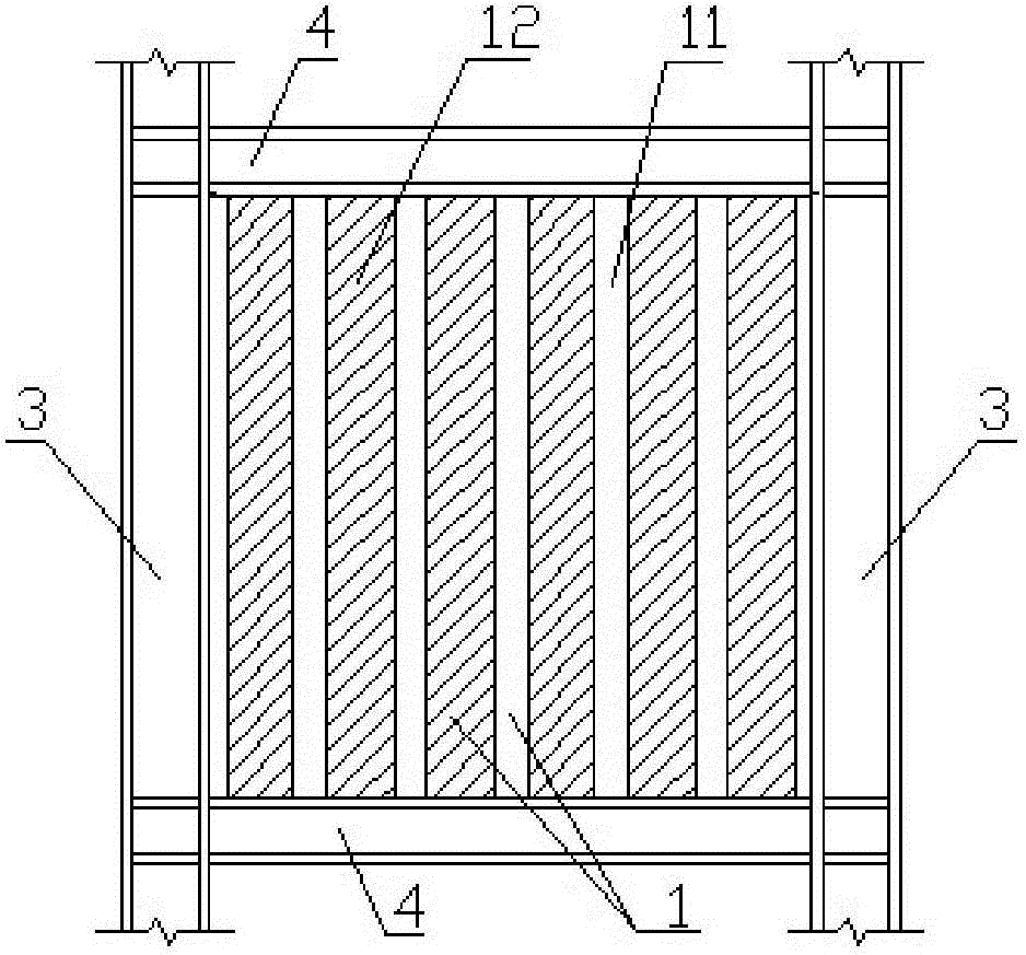 Strip-shaped grate concrete filled steel tube combined structure shear wall and preparation method thereof