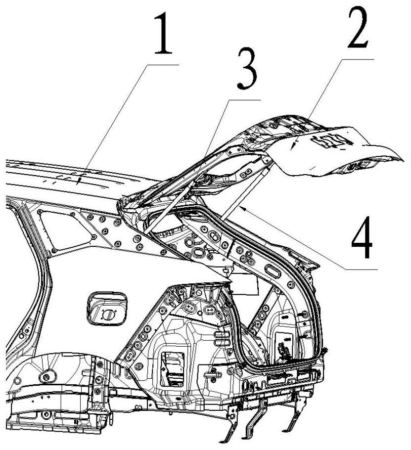 Automobile back door structure and back door opening method
