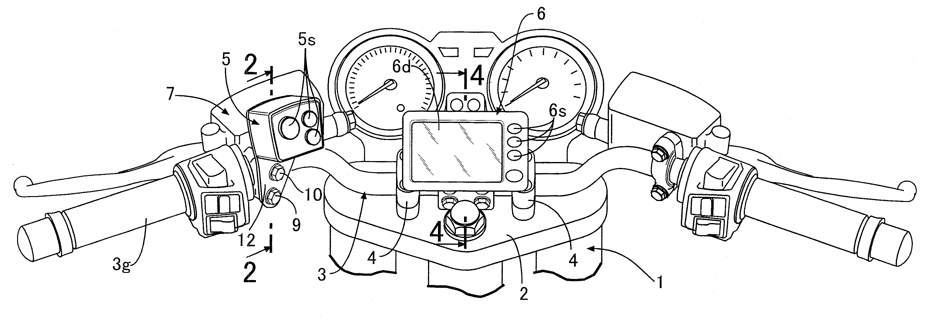Electrical device mounting structure in motorcycle