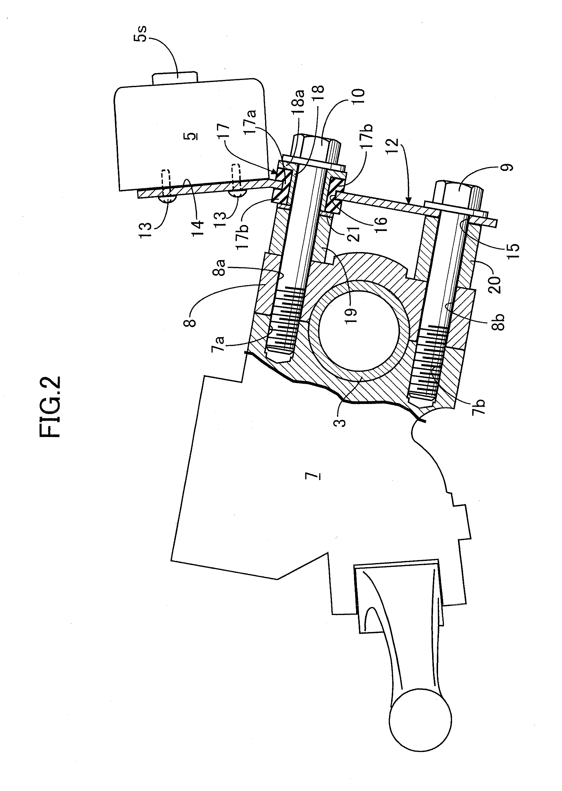 Electrical device mounting structure in motorcycle