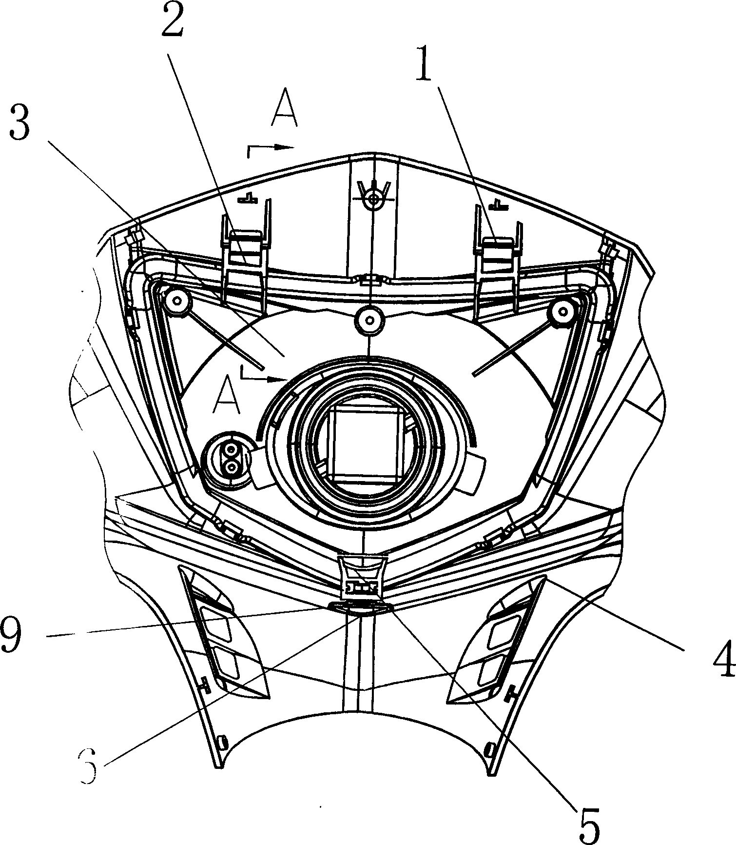 Motorcycle headlamp adjusting structure