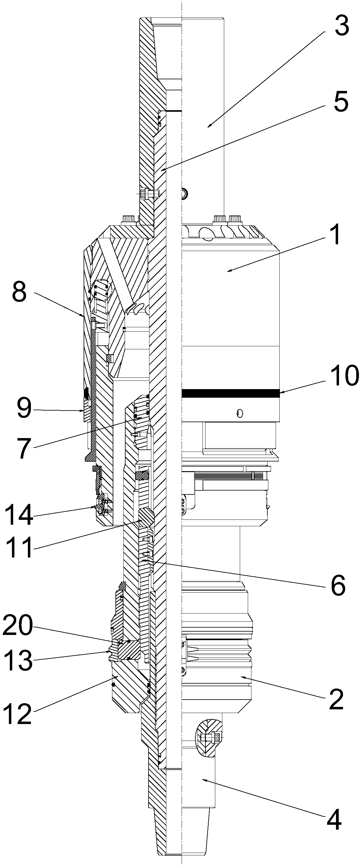 Single-pass running tool and method for casing hanger and sealing assembly for underwater wellhead