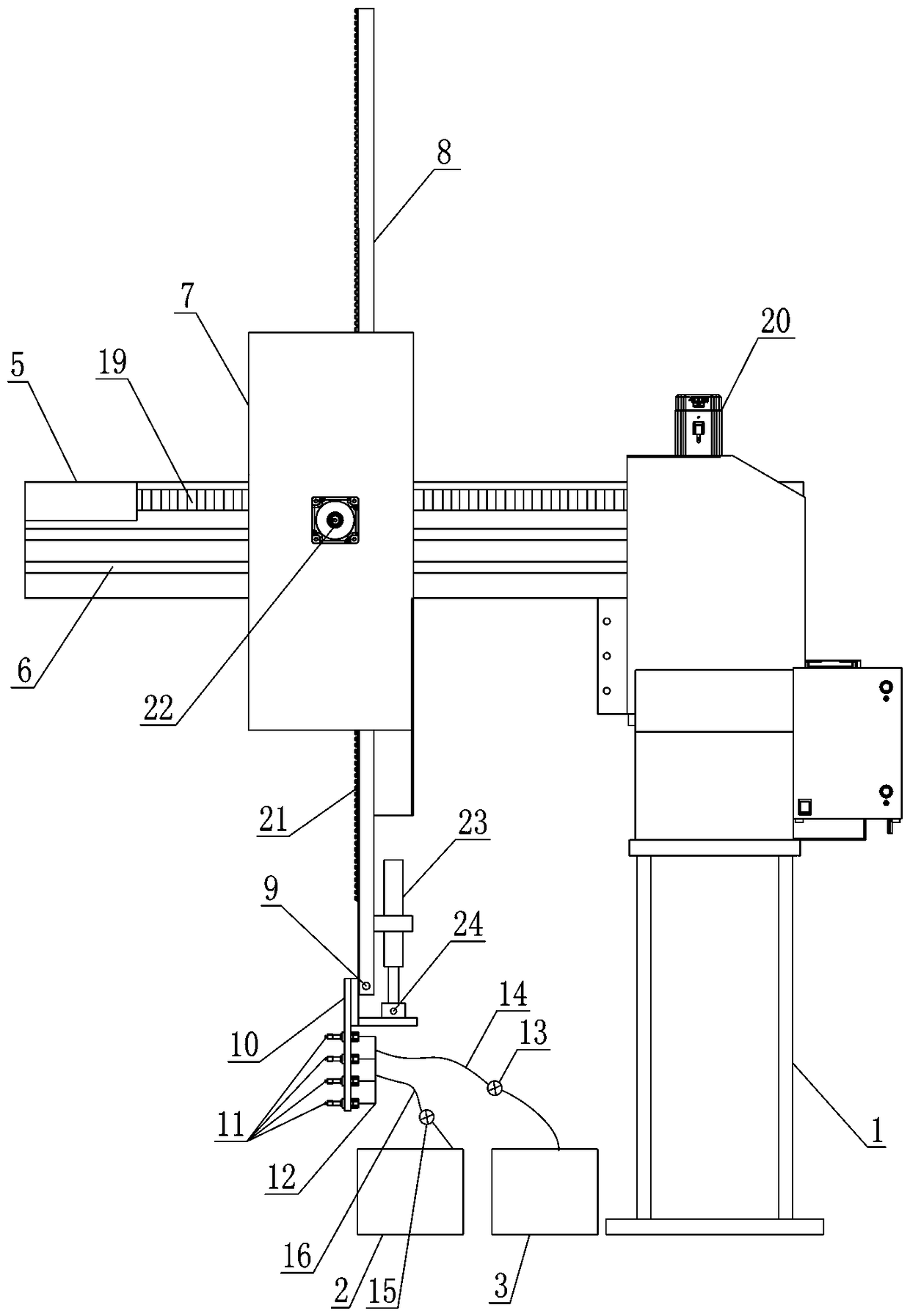 Automatic material taking device of injection molding machine