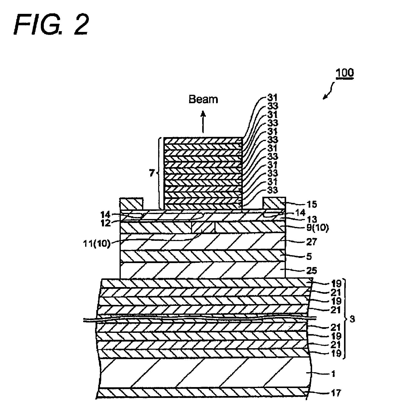 Vertical cavity surface emitting laser diode having a high reflective distributed Bragg reflector