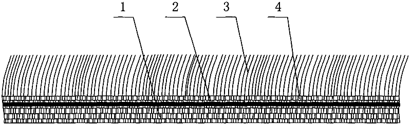 Composite fabric of wool fabric and velvet pile