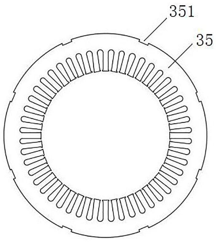 Motor stator iron core, manufacturing method of motor stator iron core and laminating tool