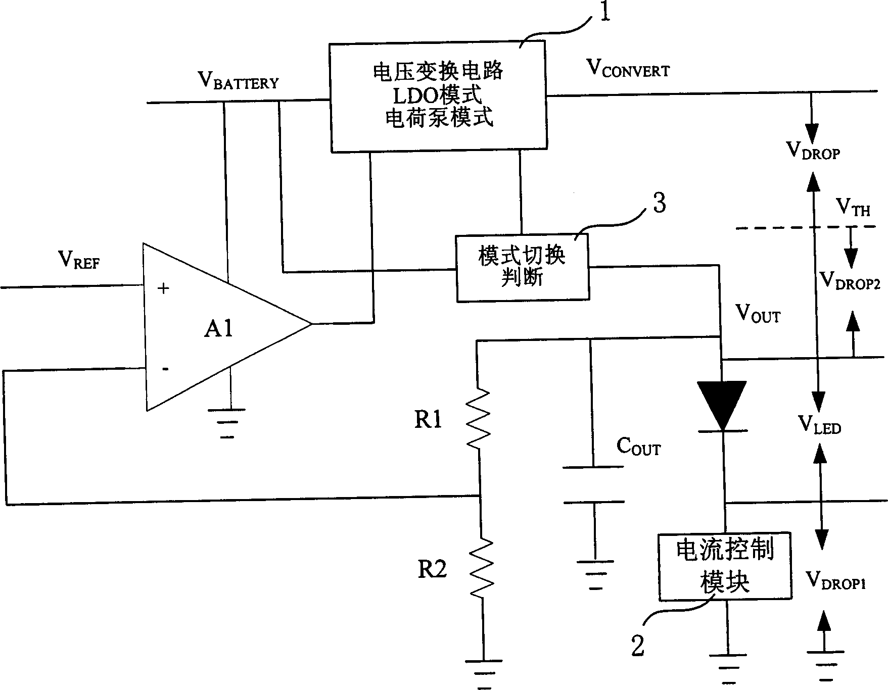 Parallel connection LED drive circuit with adaptive mode switching