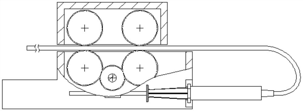 Catheter injection advancing and retreating synchronizer