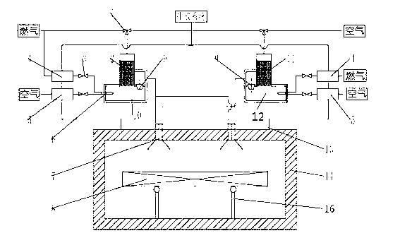 Air and gas two-heat-accumulation heating furnace