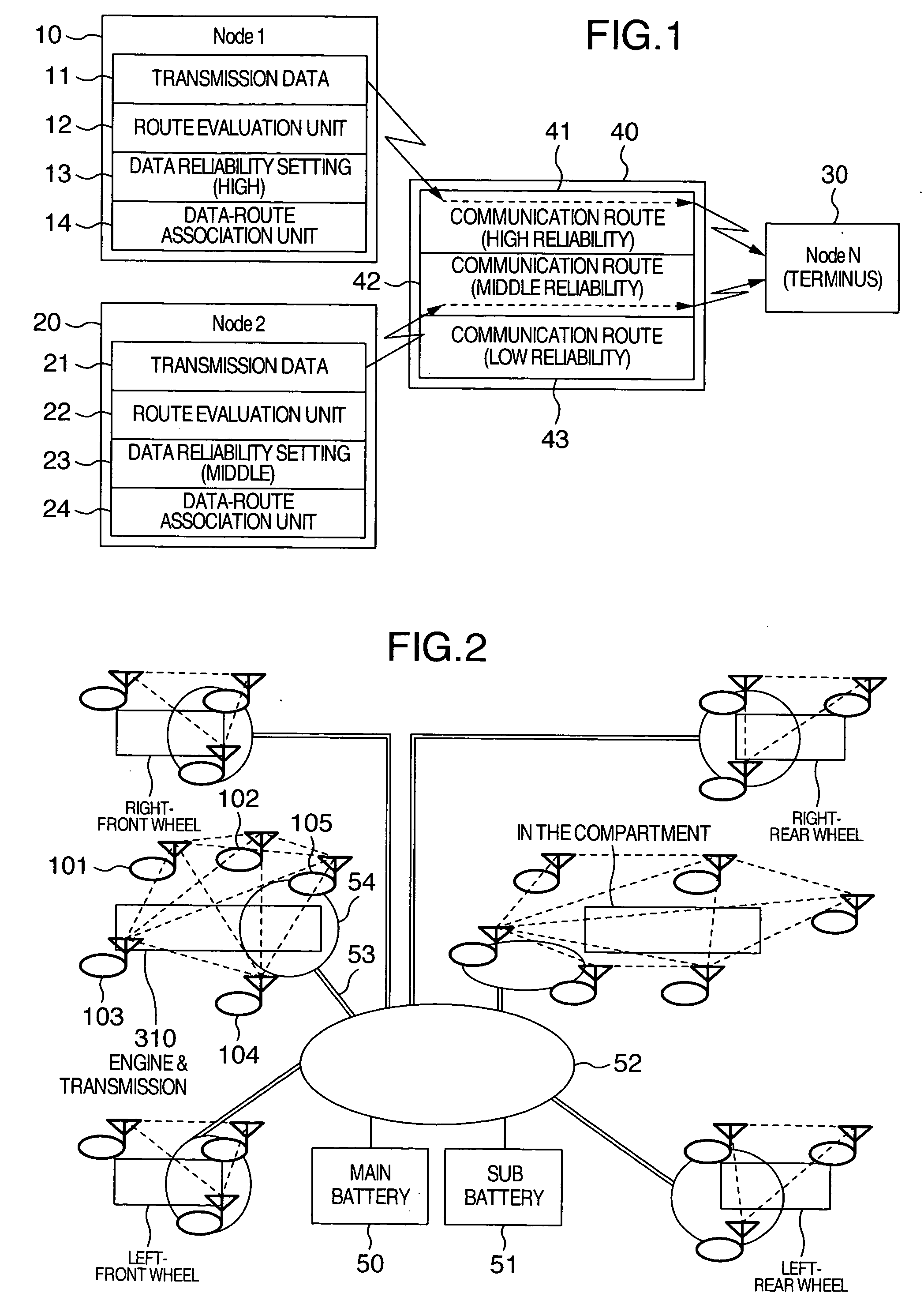 Radio communications system for controlling a vehicle