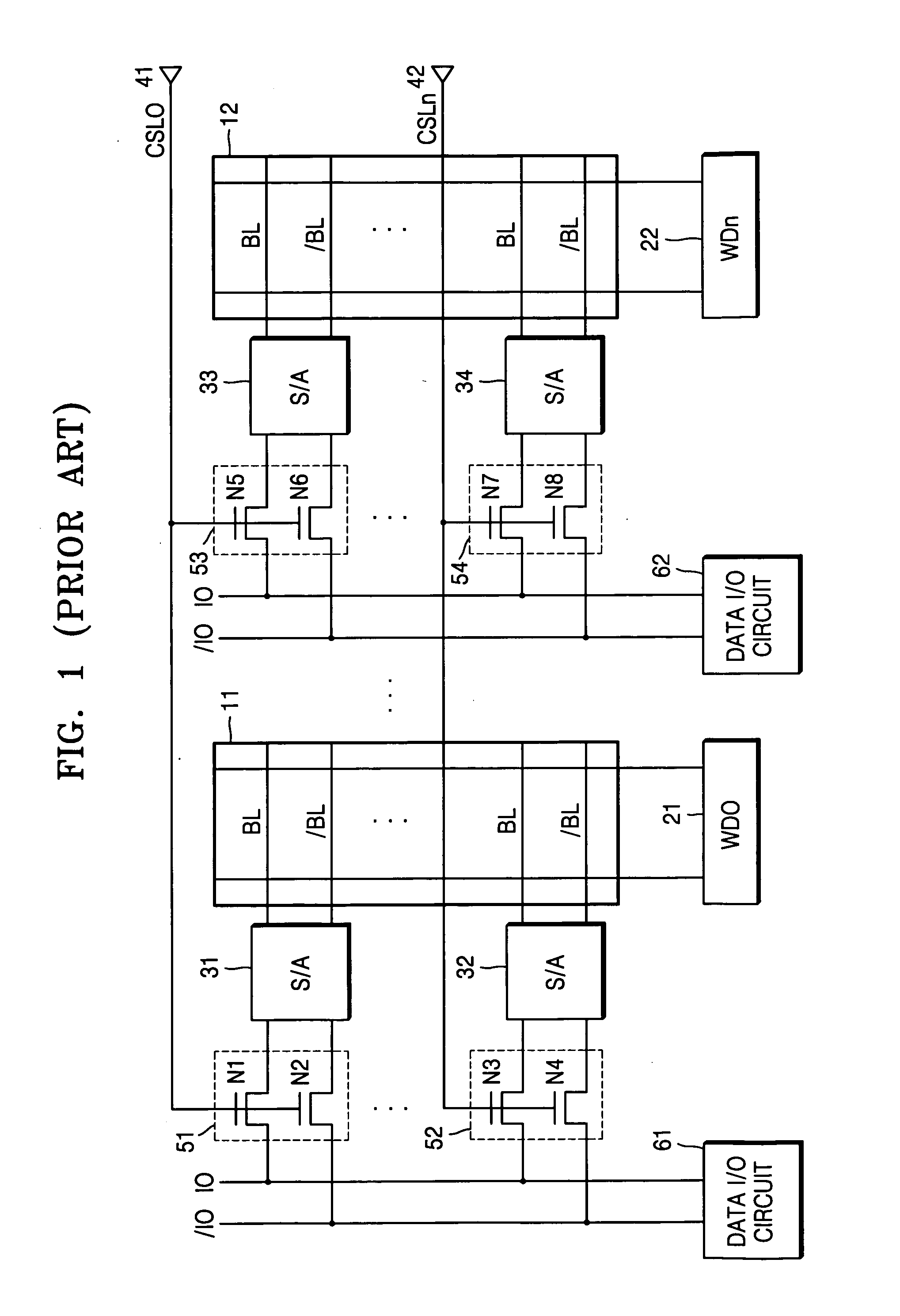 Semiconductor memory device having improved column selection lines and method of driving the same