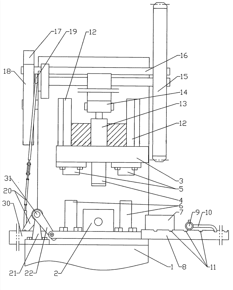 Main pipe punching device for radiator
