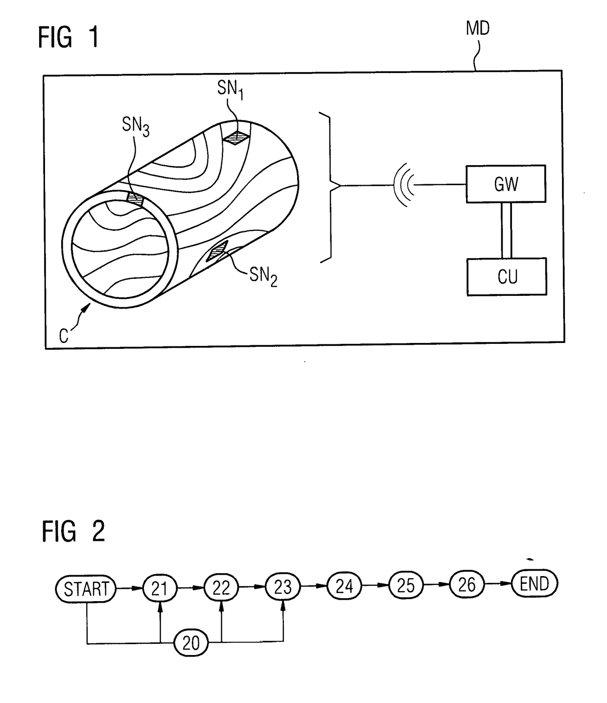 Sensor array in a component of an imaging device