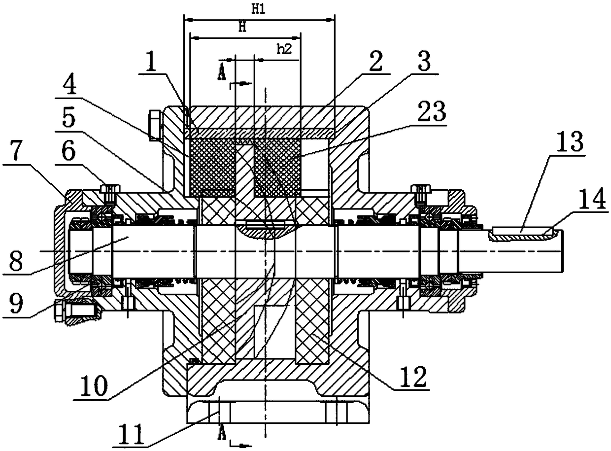 Three-blade distortion plane equal speed increasing and decreasing hook face volume rotor pump