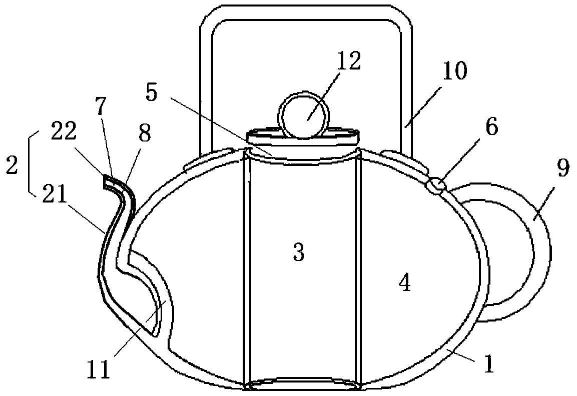 A kind of purple pottery ice kettle