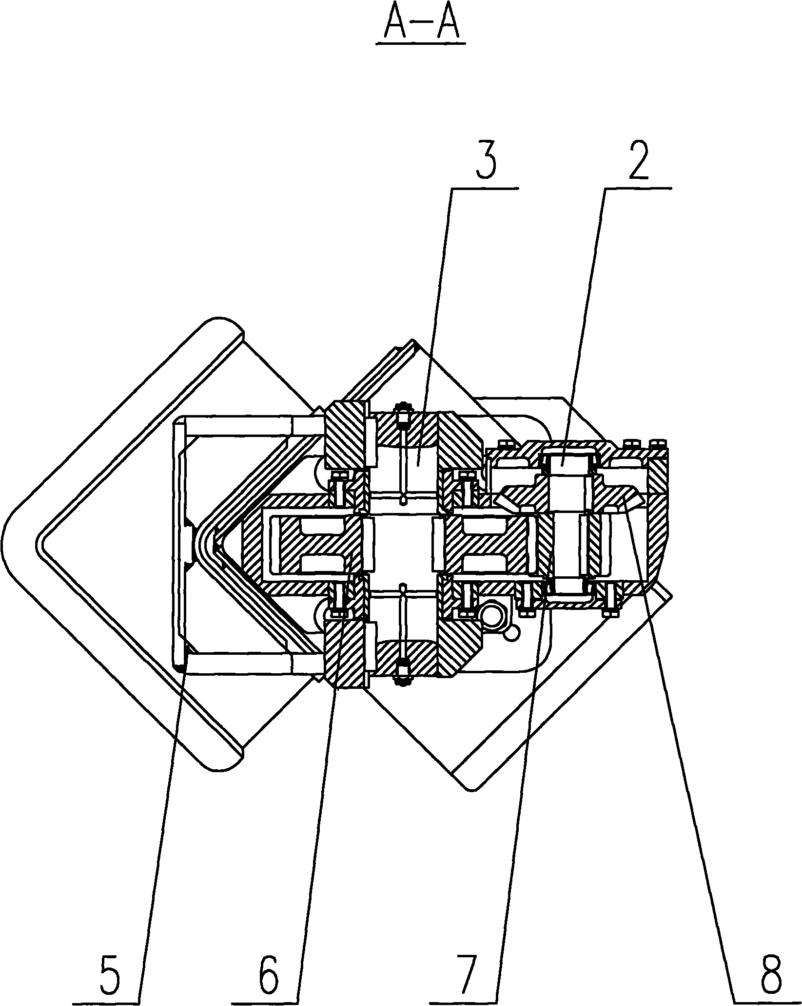 Driving device and driving mechanism of guide plate of moving double-box electric lifting appliance of container