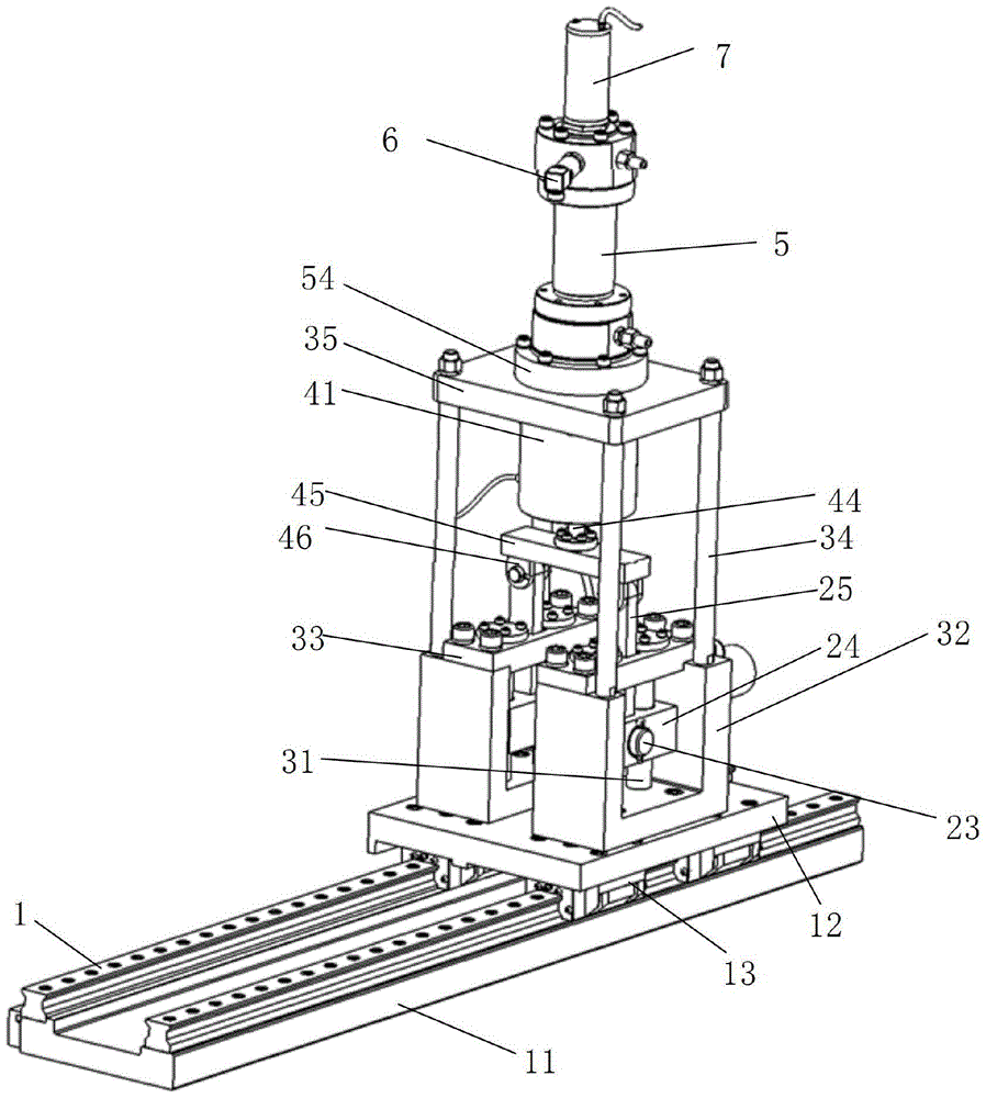 A hydraulic cylinder lateral force loading device for simulating working conditions