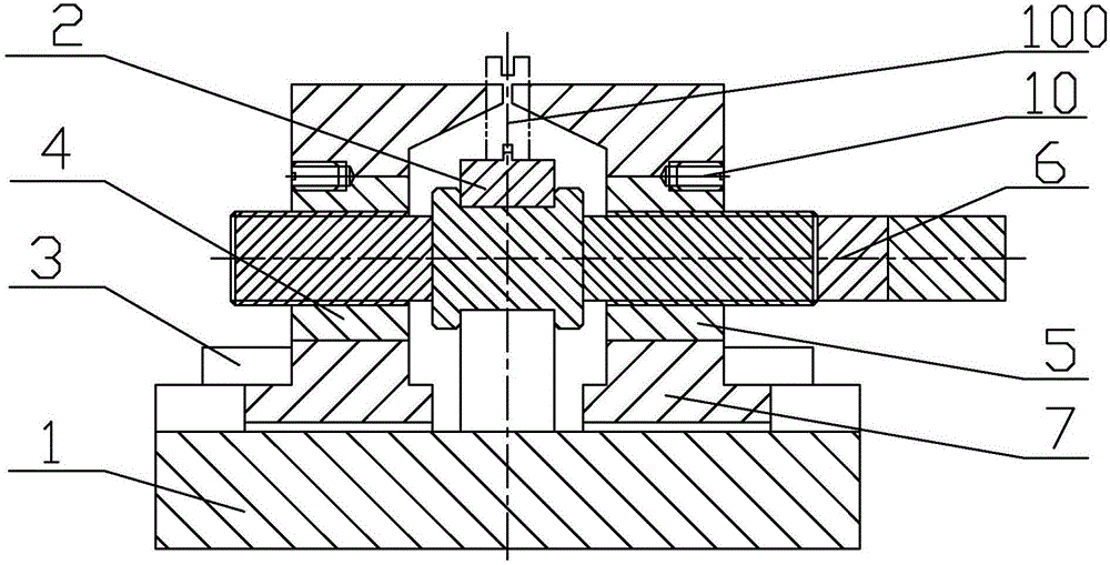 Clamp special for square part end face groove milling