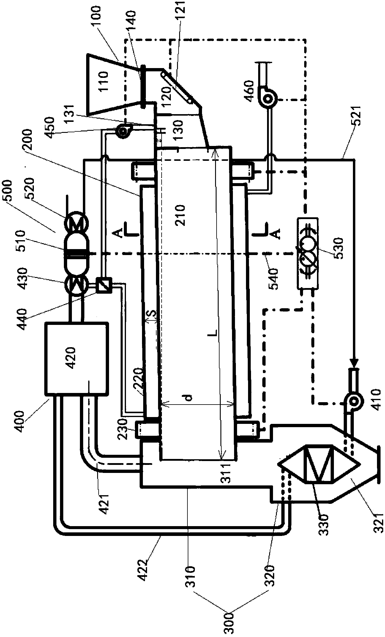 Biomass pyrolysis system and method through self-sufficient energy