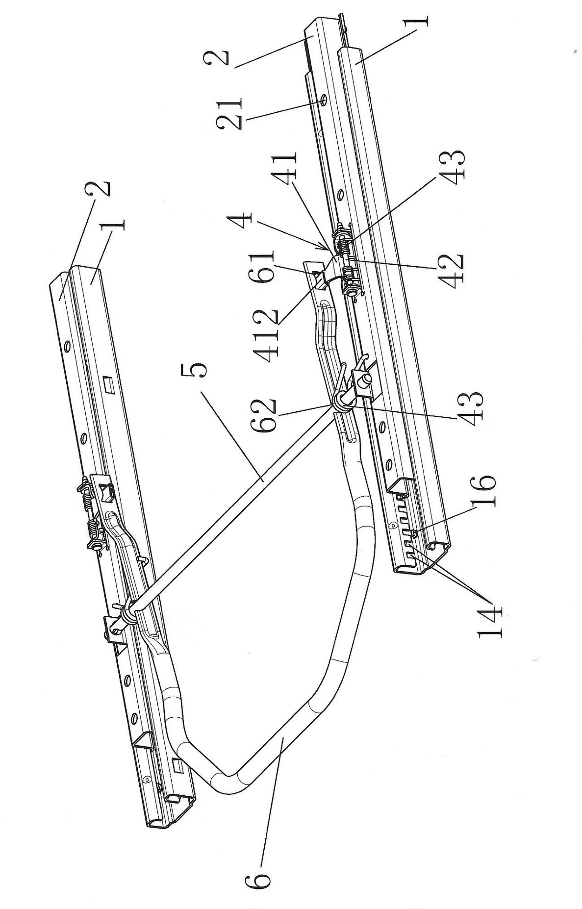 Slide rail for seat of car