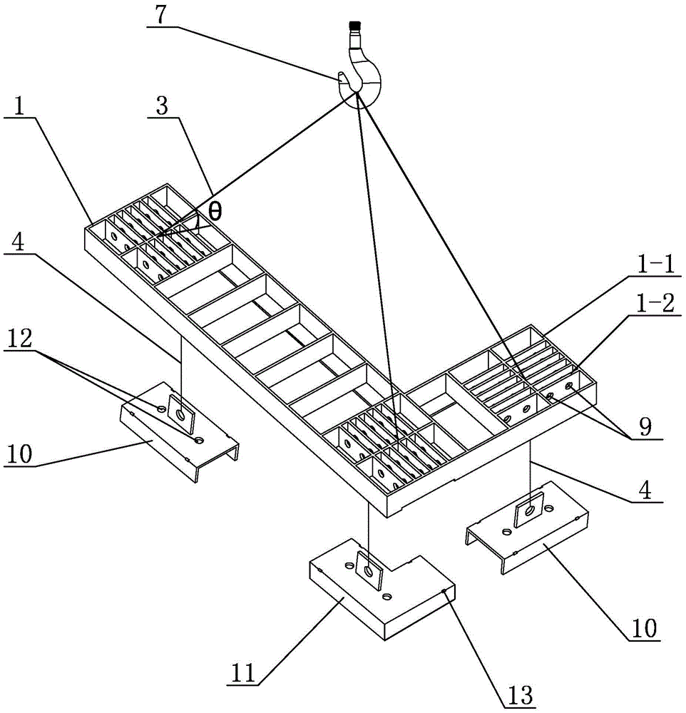 Natural centering hoisting method for agglomeration mode brick wall pieces