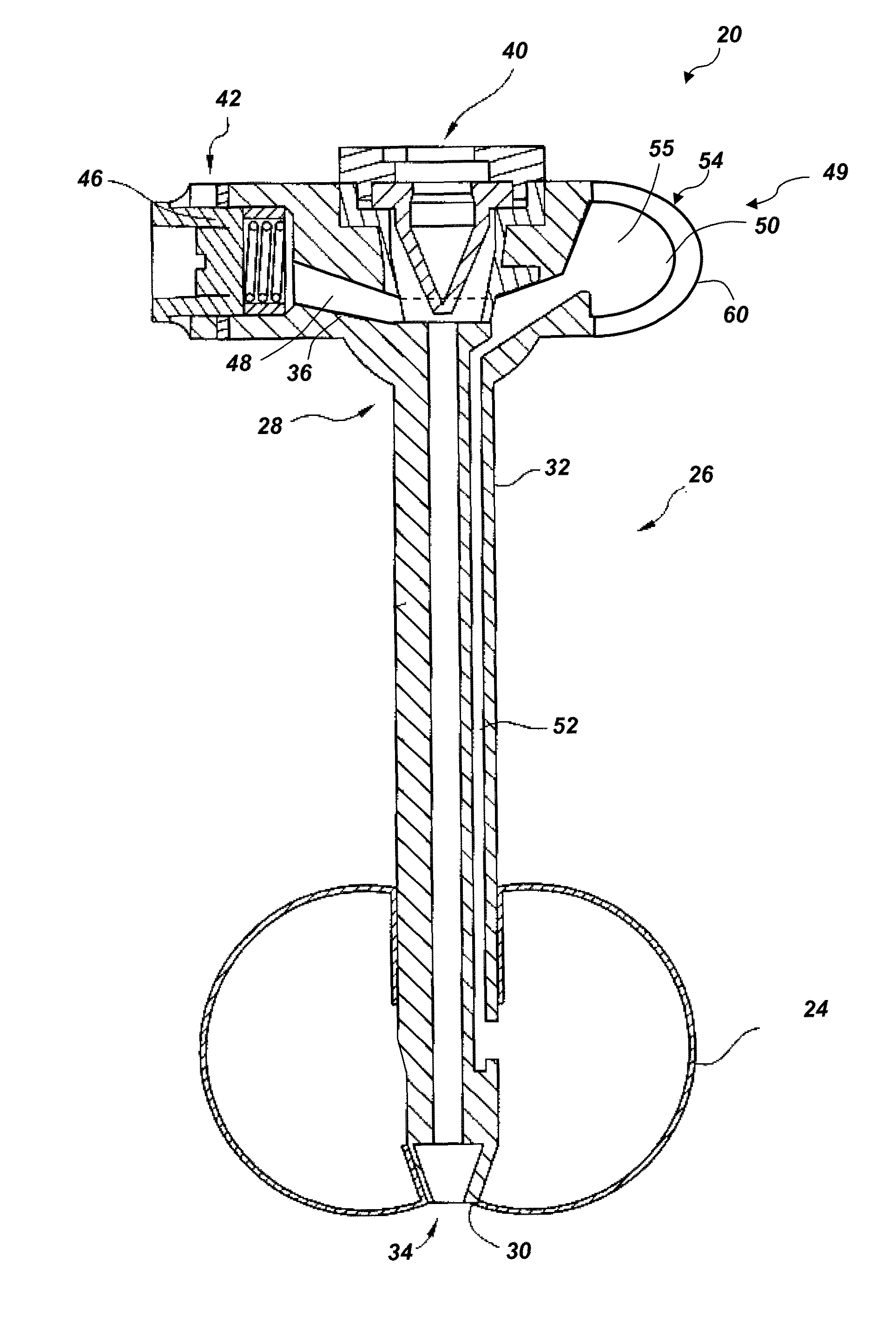Enteral feeding catheter device with an indicator
