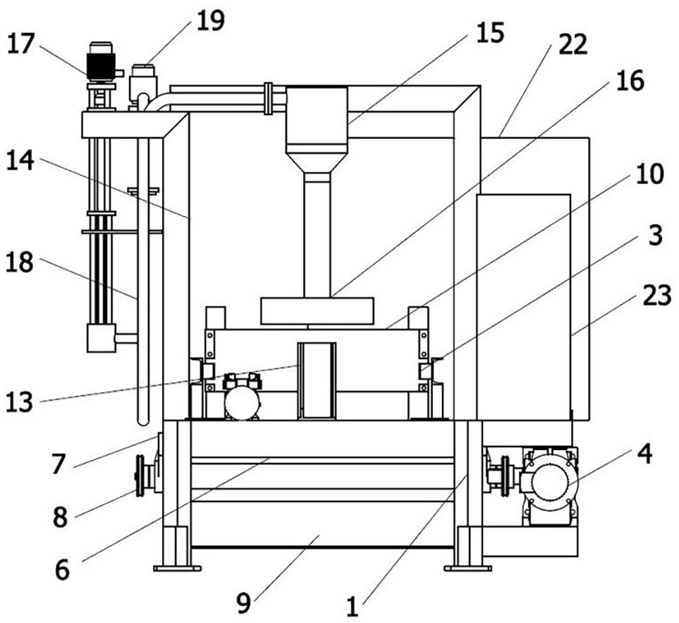 A container type automatic casting device for molten metal
