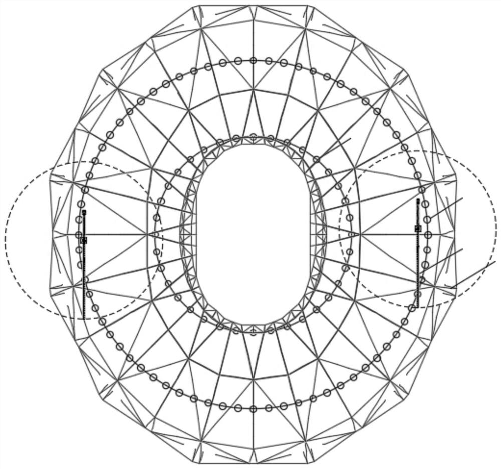 High-altitude circular sliding device for oval steel structure roof and construction method thereof