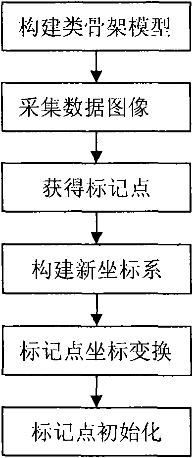 Mark point identification initializing method based on principal components analysis (PCA) in motion capture system