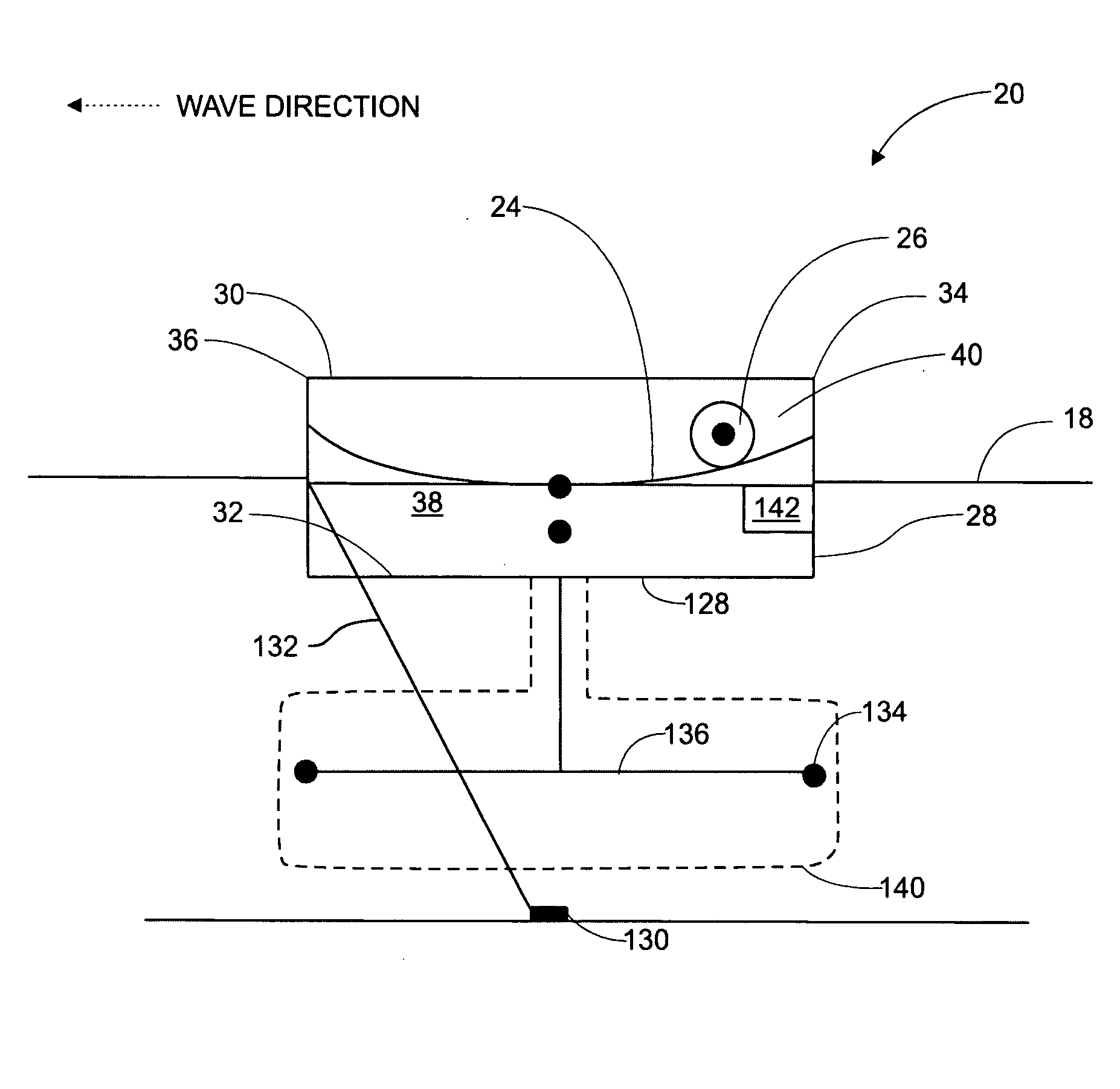 System for producing electricity through the action of waves on floating platforms