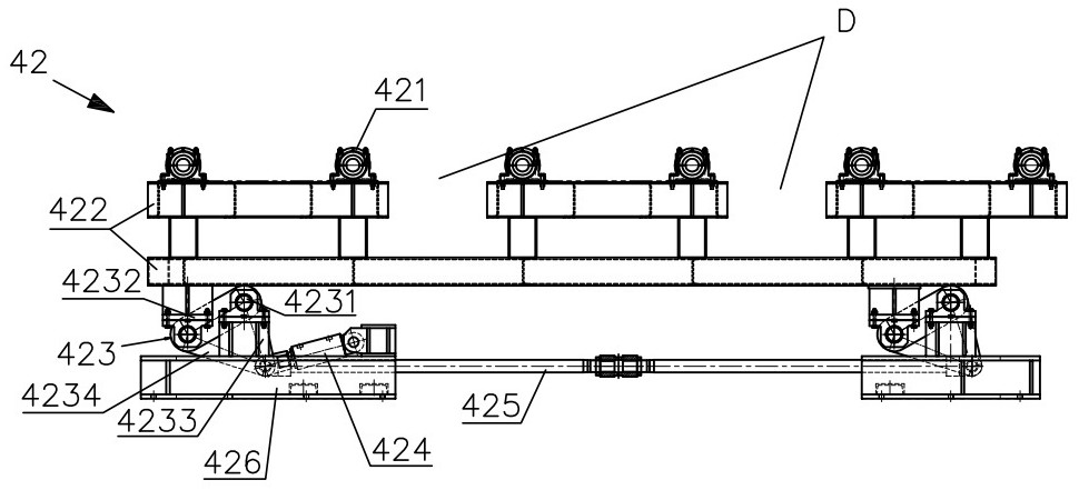 Profile steel production line with back straightening function