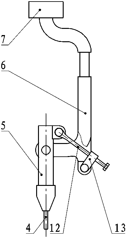 Internal and external welding device for welding steel tube and flange