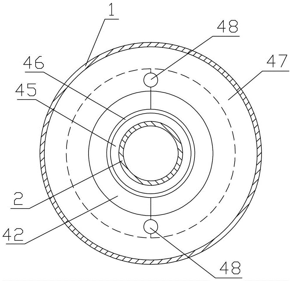 The sealing partition device between the feeding area and the discharging area in the dynamic rotary sterilizer