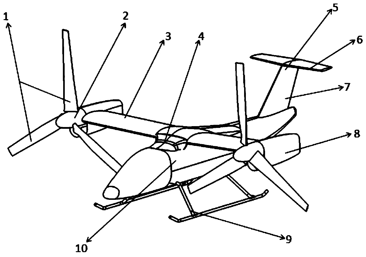Variant tiltrotor aircraft and working method thereof
