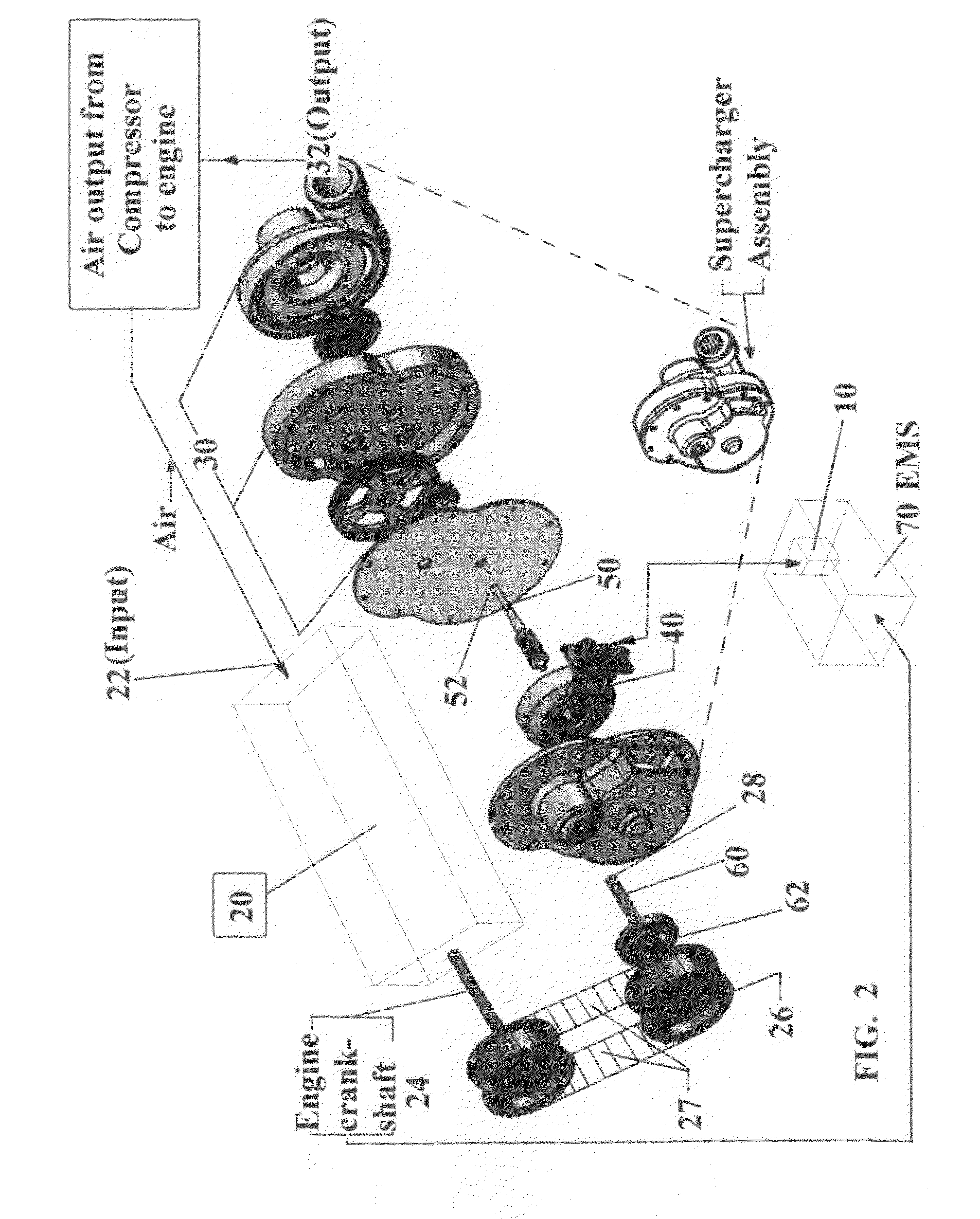 Electric motor assisted mechanical supercharging system