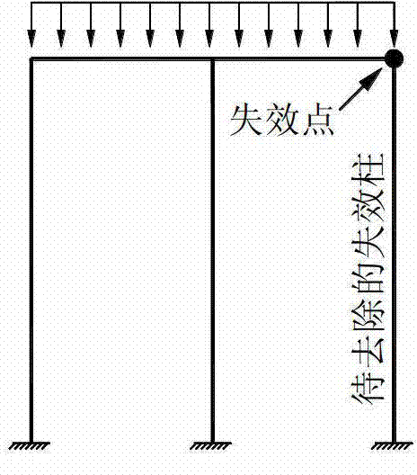 Fractured steel frame progressive collapse analysis method based on column removing method