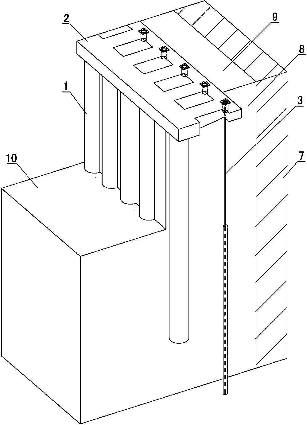 Pile beam vertical anchor support system used for supporting foundation pit and construction method of pile beam vertical anchor support system