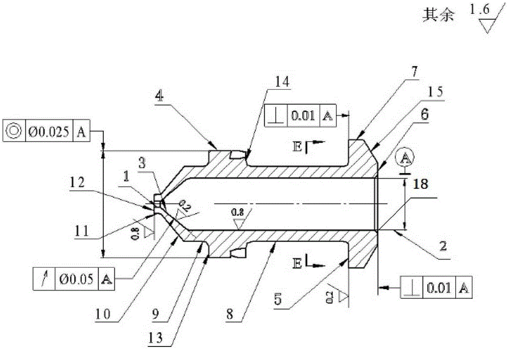 Method for precision machining of nozzle type parts