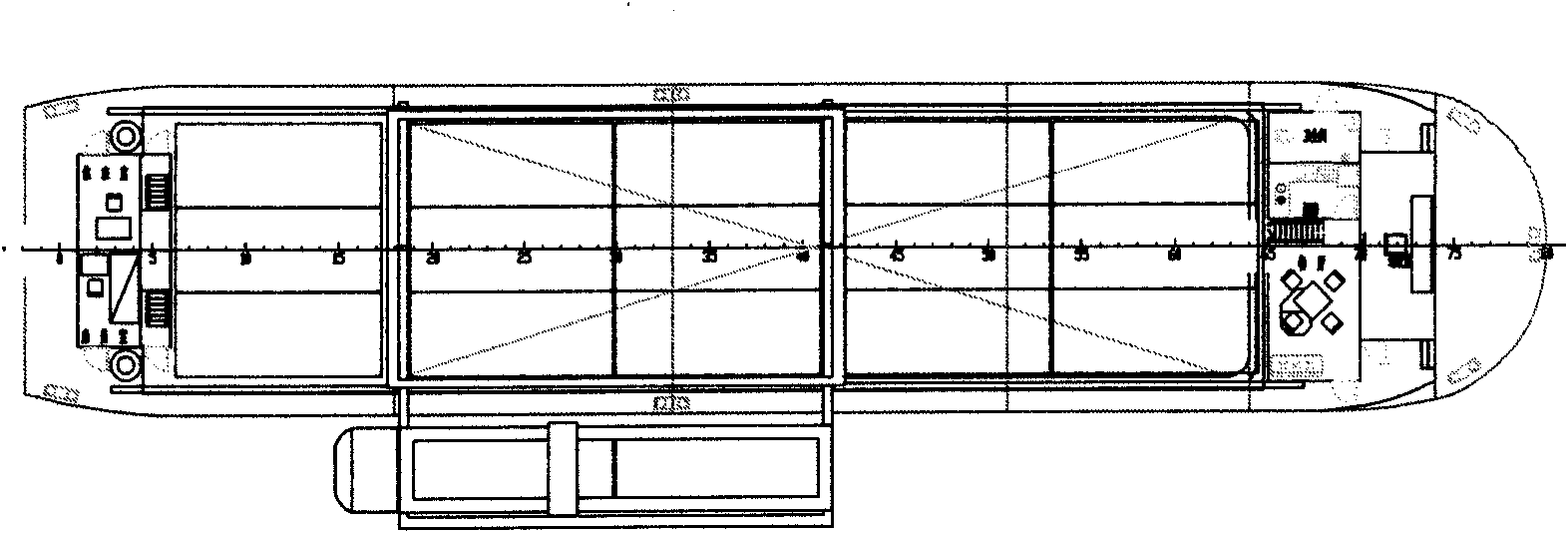 Self-chambering self-discharging container ship