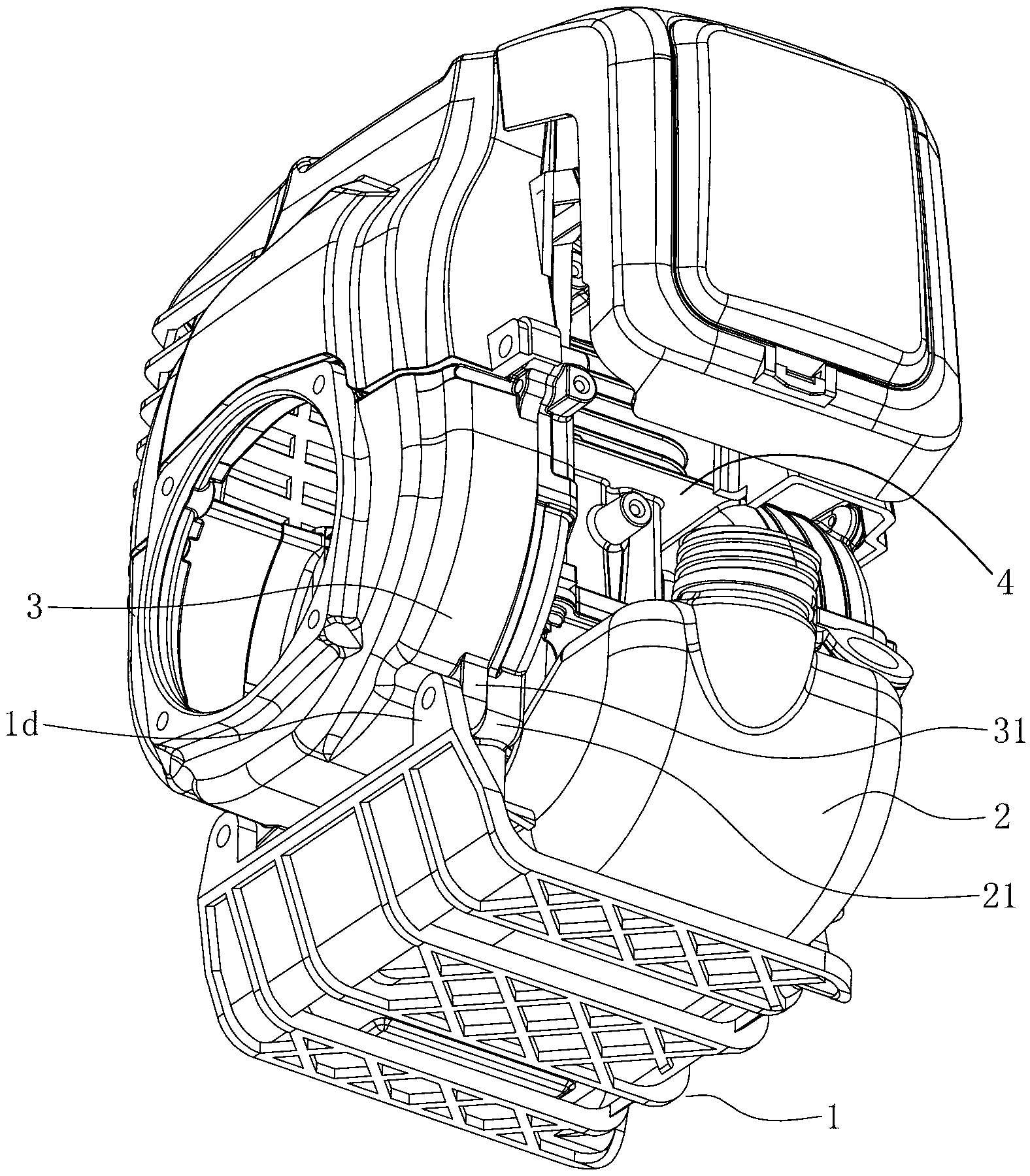 Petrol engine with underneath type oil tank