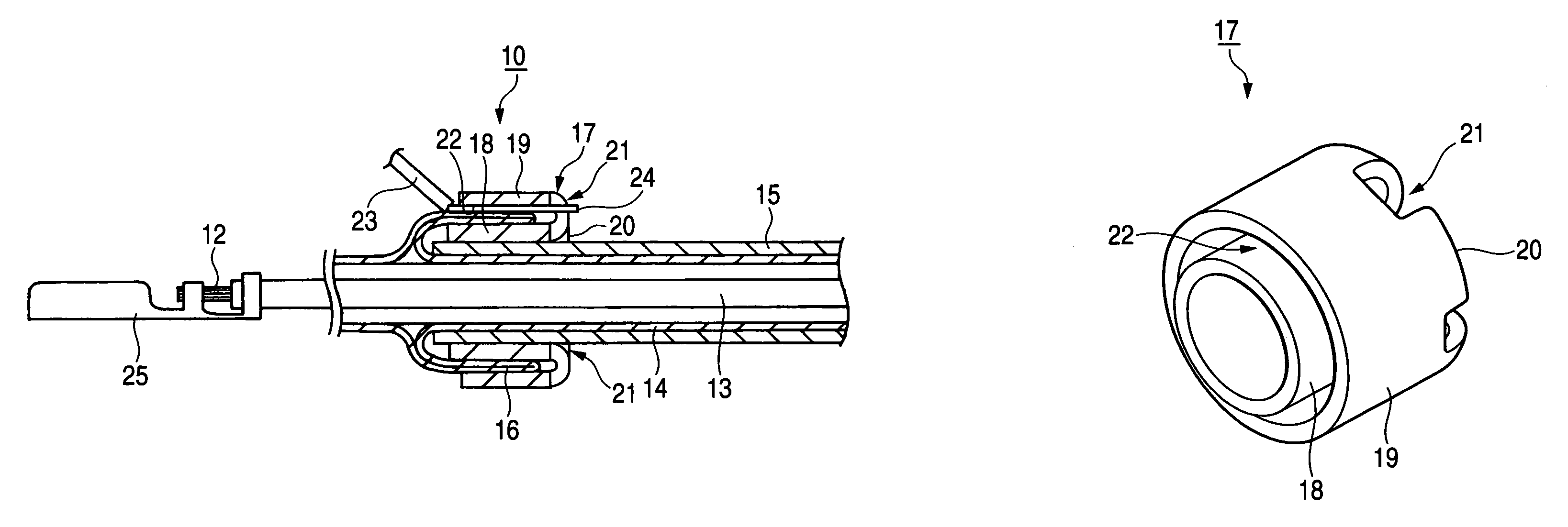 Method of grounding shielded wire and structure for grounding shielded wire