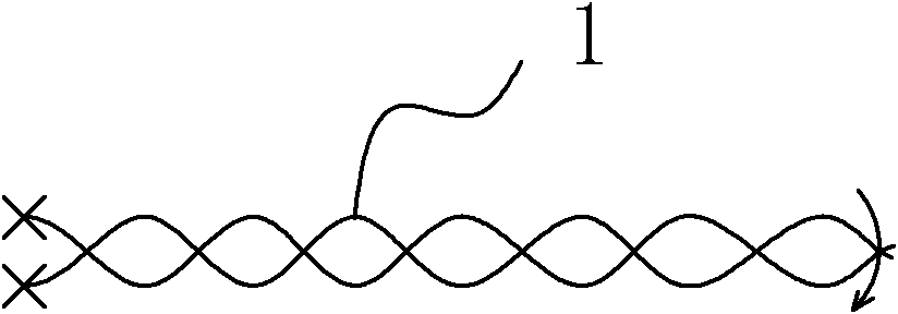 Embroidering method adopting coiled twist silk threads