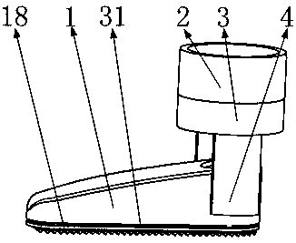 A kind of climbing booster shoe based on magnet ring repulsion