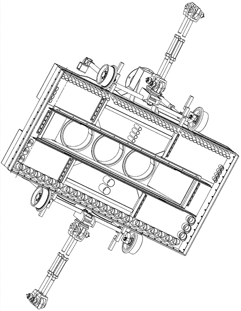 A blowing and suction working device for rail sewage suction vehicles
