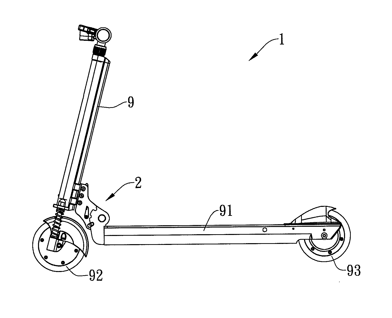Integrated wheel and electric scooter using the wheel