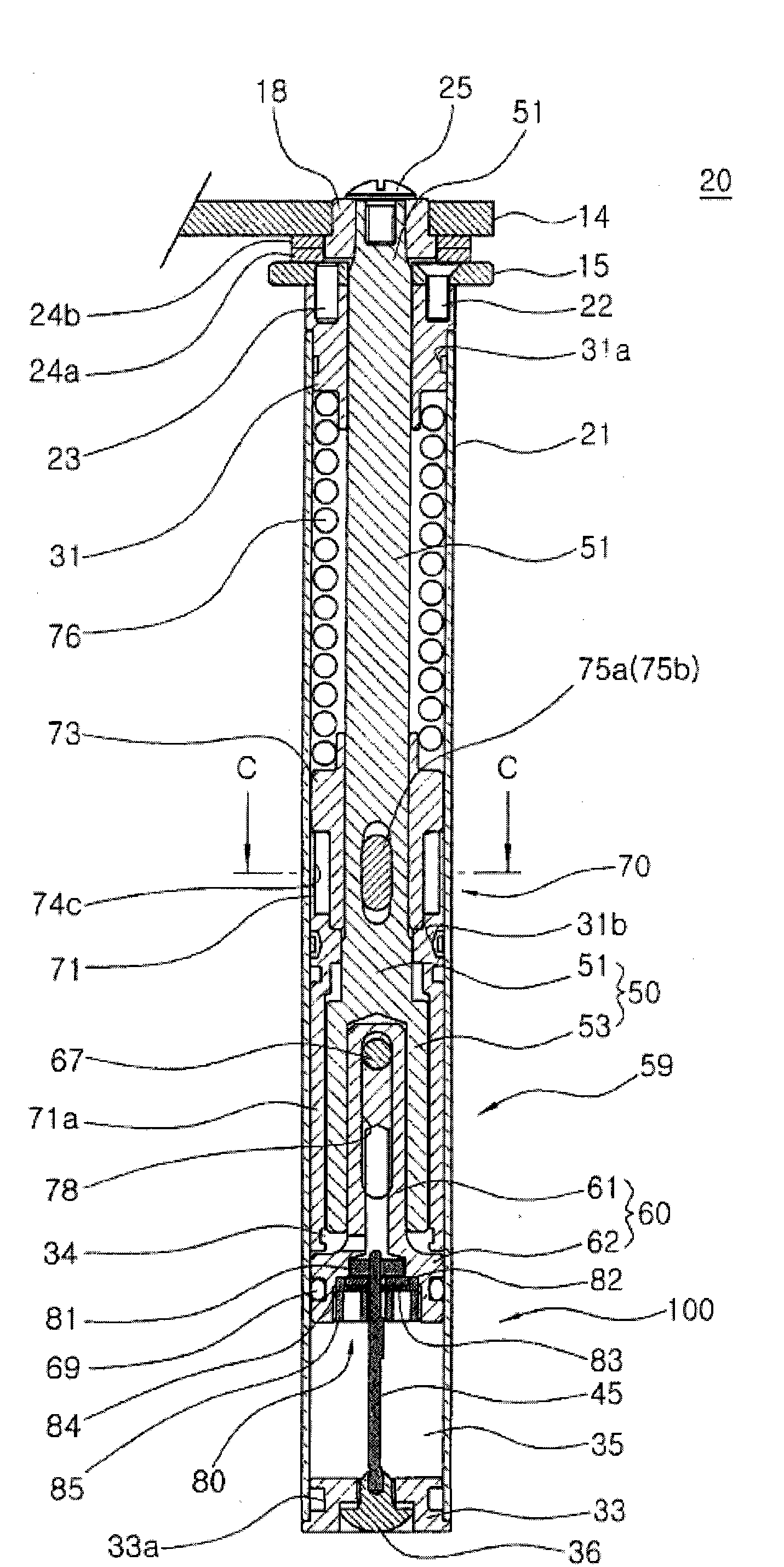 Buried type hinge apparatus having automatic return function