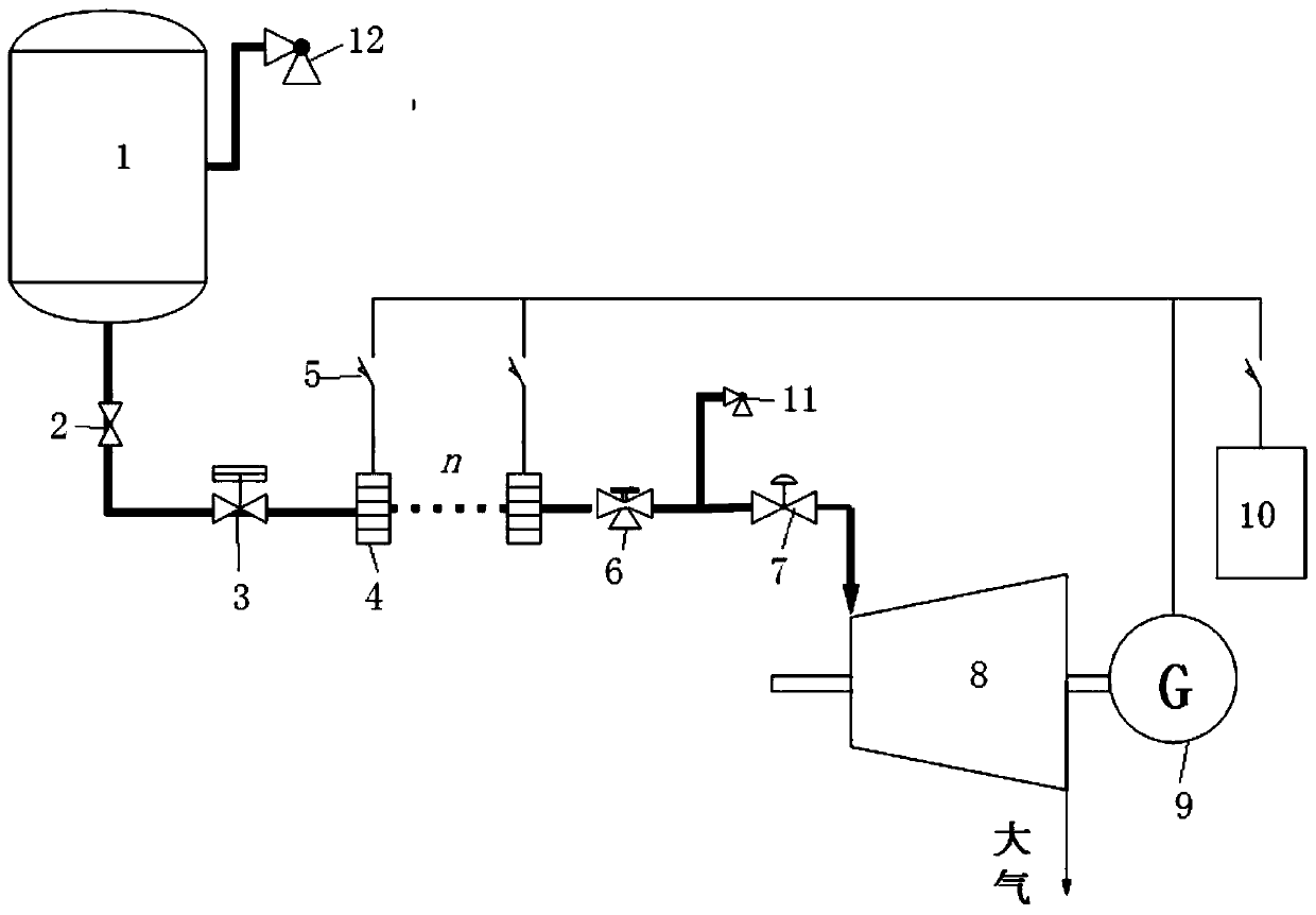 Expansion power generation experiment system with electric heating ...