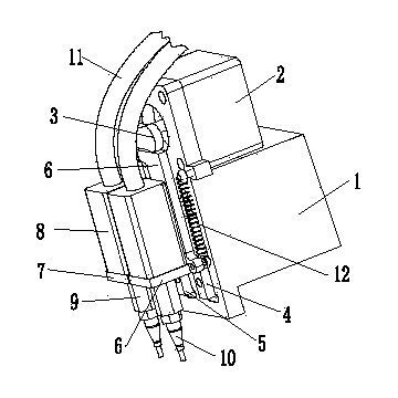 Device with double suction nozzles of mounting mechanism