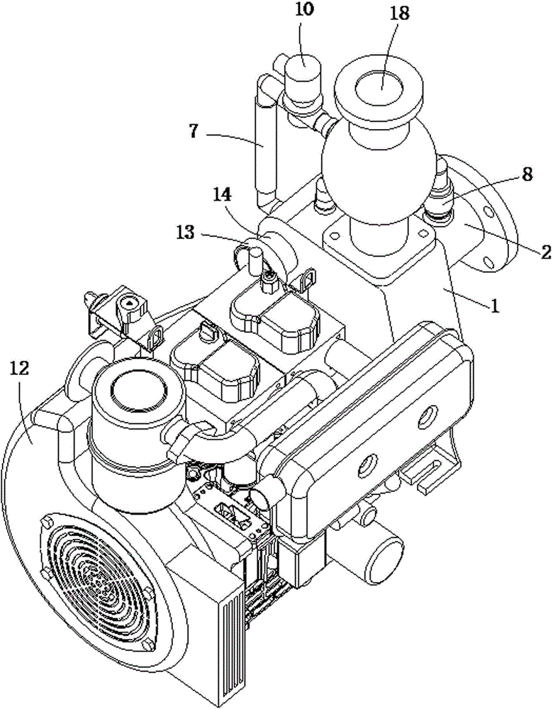 Oil-free rotary vane vacuum type self-priming centrifugal pump and use method thereof